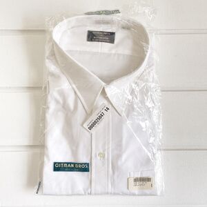 Gitman Bros Long Sleeve Point Collar Pinpoint White Oxford Shirt 20-37T NWT
